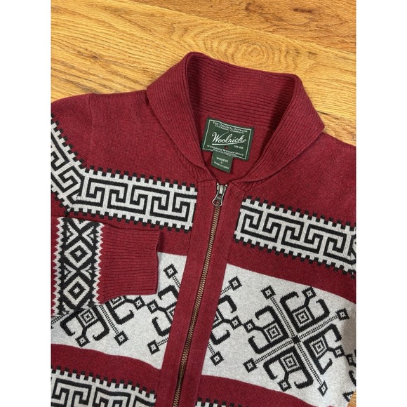 Woolrich Sweaters - Woolrich Aztec Southwest Seneca Cardigan Sweater Women's Size Small Red Full Zip